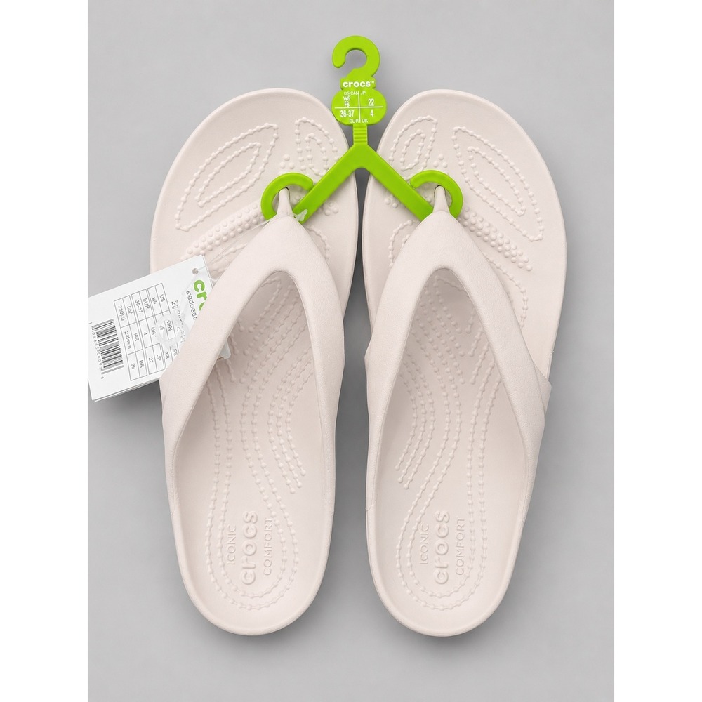 Crocs Kadee II Flip Sandals Women's Sz 6 Barely Pink 202492-6PI Lightweight NWT